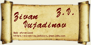 Živan Vujadinov vizit kartica